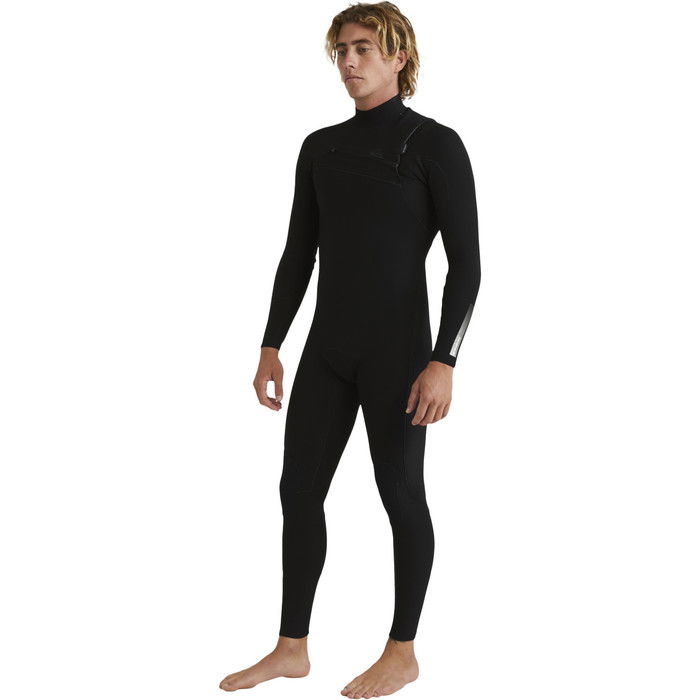 2024 Quiksilver Hombres Highline 4/3mm Chest Zip Neopreno EQYW103209 - Black